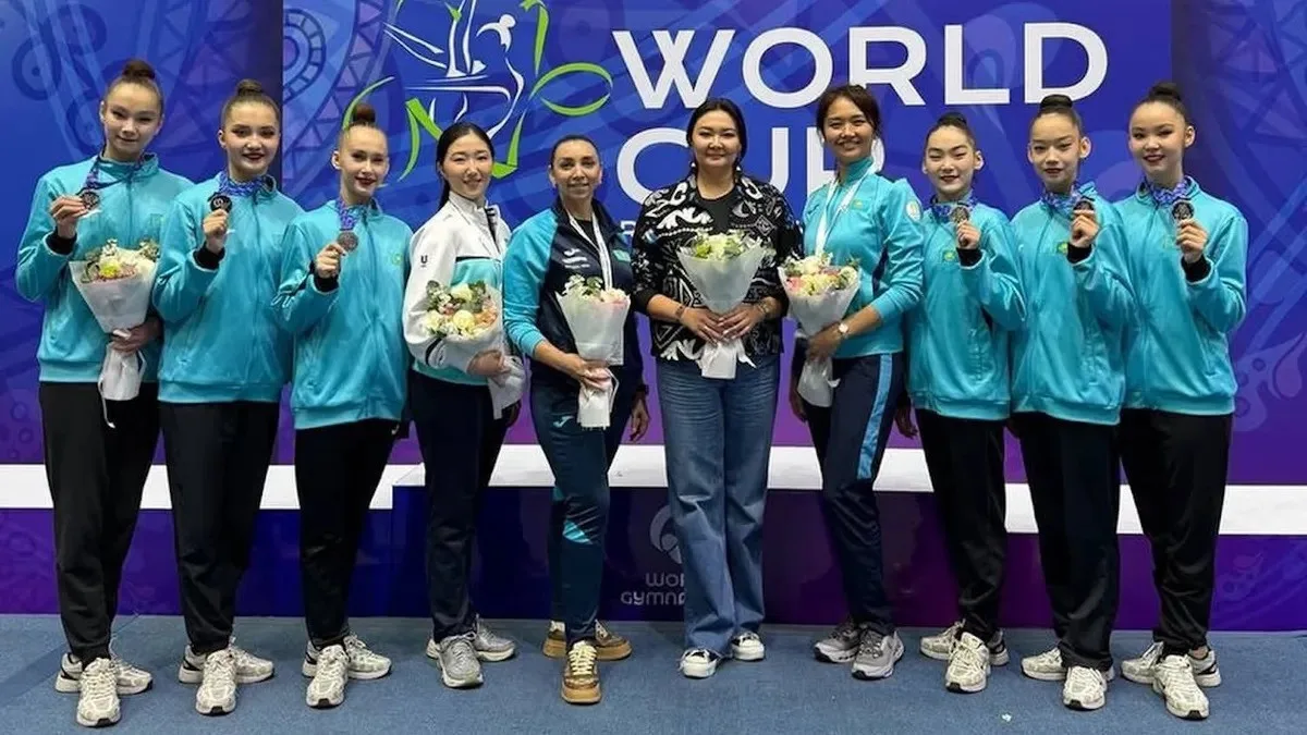 Гимнастки сборной Казахстана на чемпионате Азии