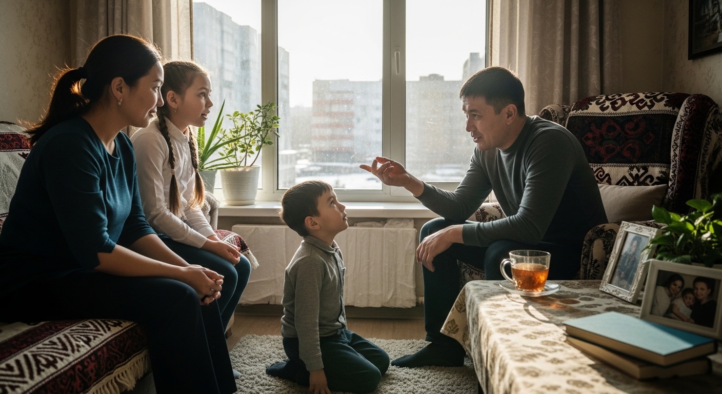 Акимат Талдыкоргана призвал родителей усилить контроль за безопасностью детей (сгенерировано ИИ)