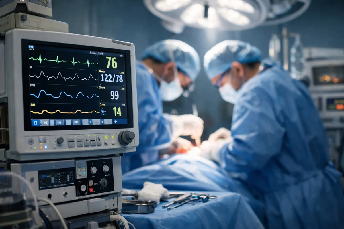 Врачи проводят операцию по имплантации LVAD в операционной кардиоцентра Жетісу