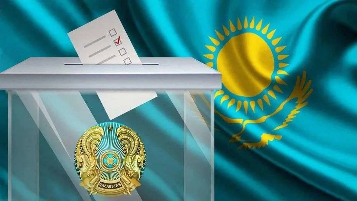 Граждане Казахстана голосуют на избирательном участке за рубежом, символизируя участие в выборах депутатов Курултая 2026 года.