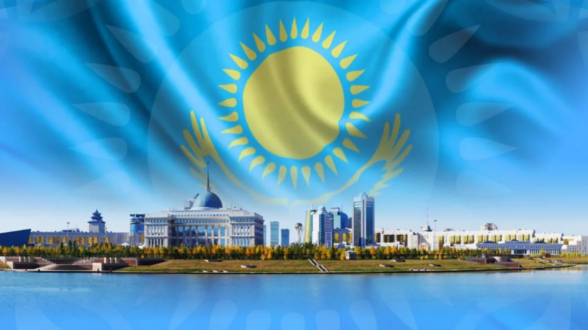 Карта Центральной Азии с отмеченным Казахстаном и рейтинговыми баллами
