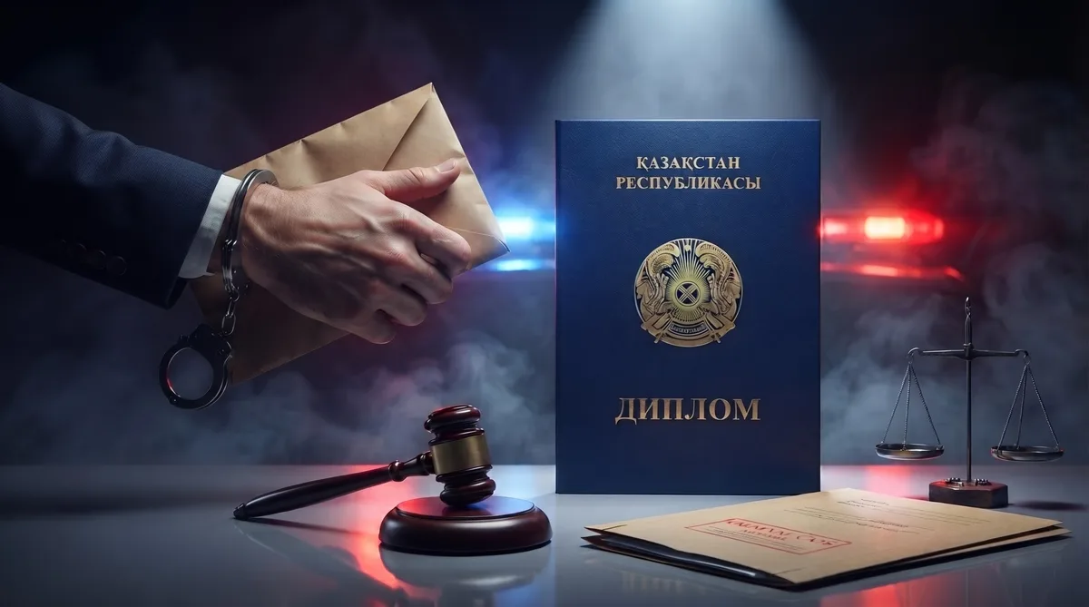 Стопка дипломов лежит на столе, рядом смартфон с открытым приложением для проверки их подлинности.