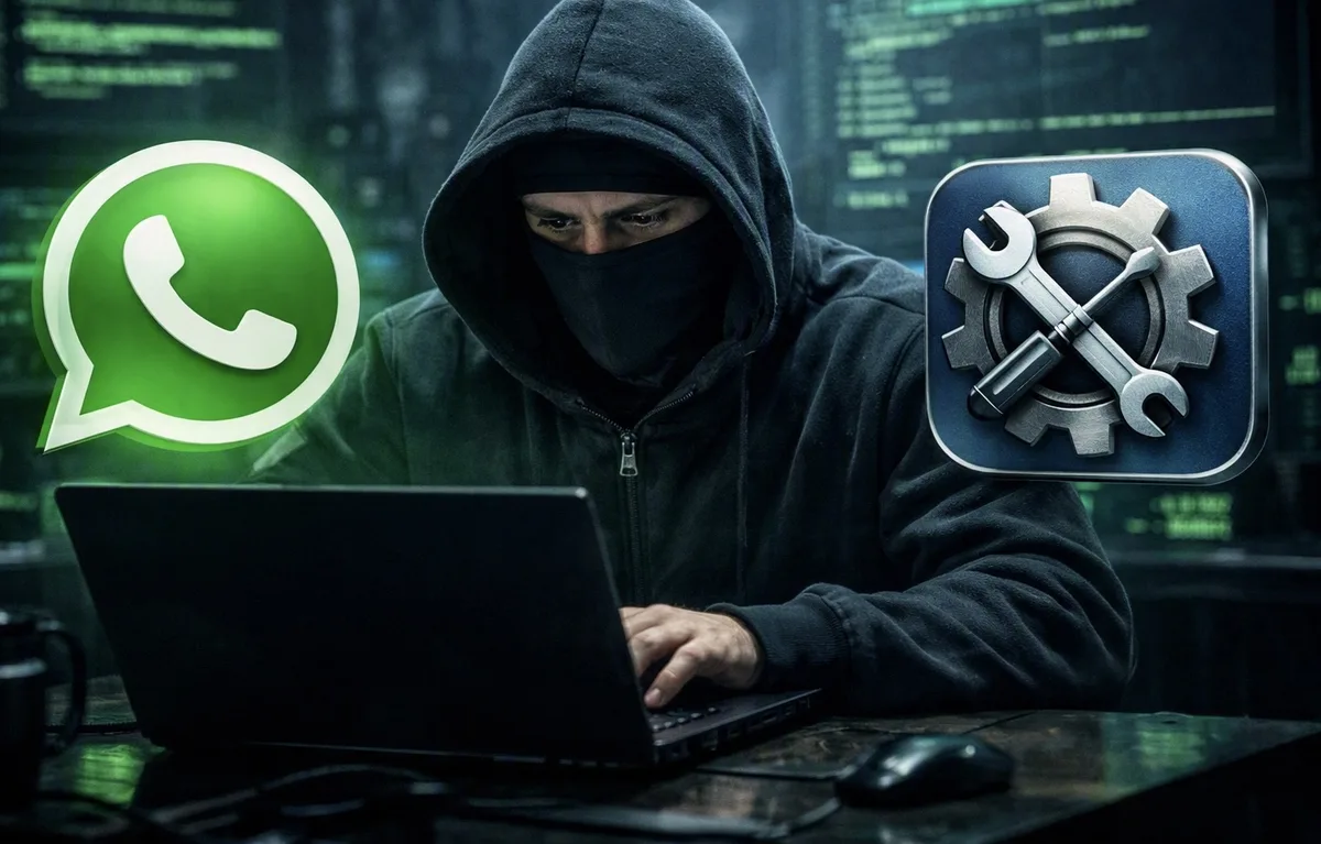 Экран смартфона с приложением WhatsApp и настройками двухэтапной проверки.