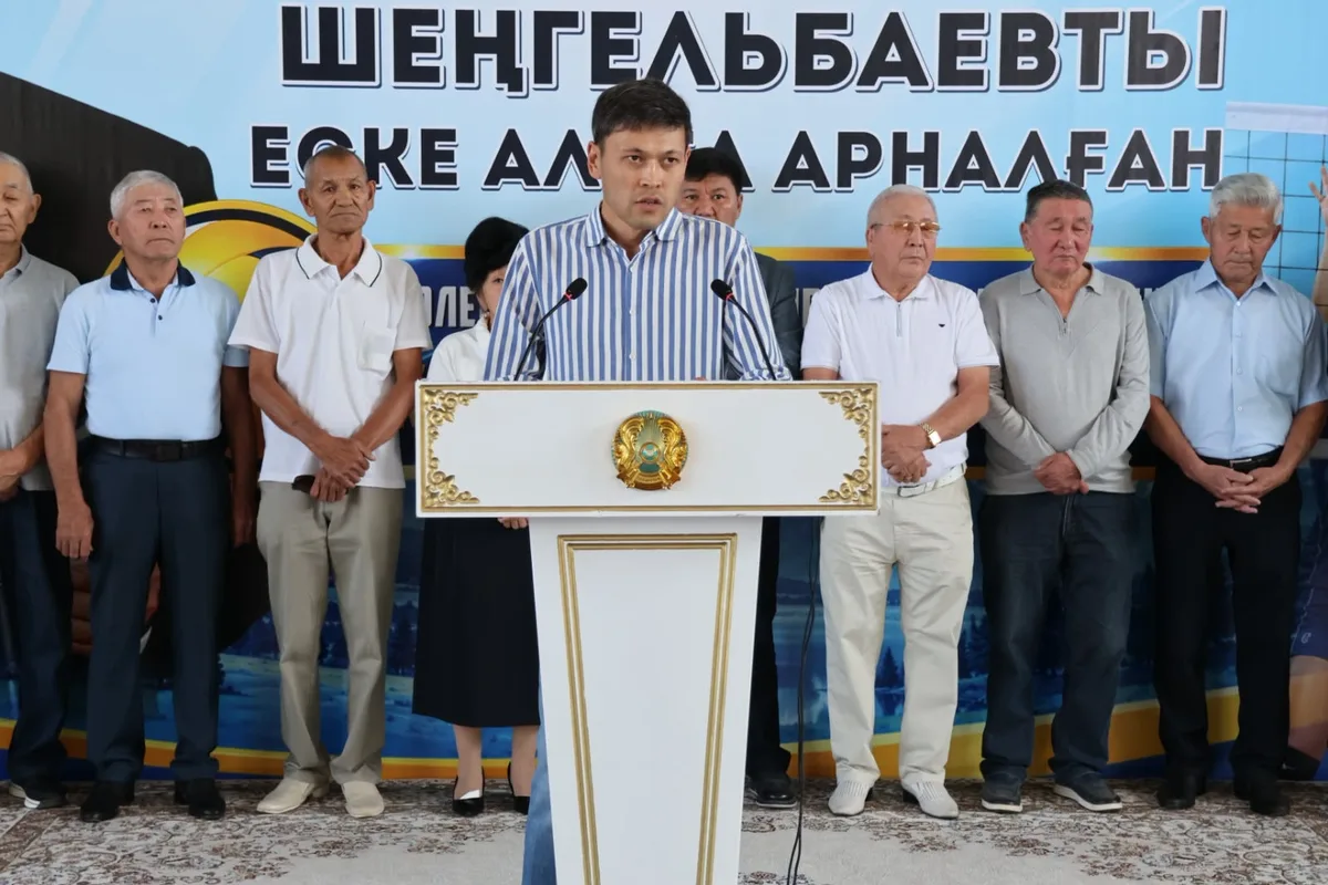 Юные волейболистки на турнире в Коксуском районе области Жетісу, посвящённом памяти Бахыта Шенгельбаева