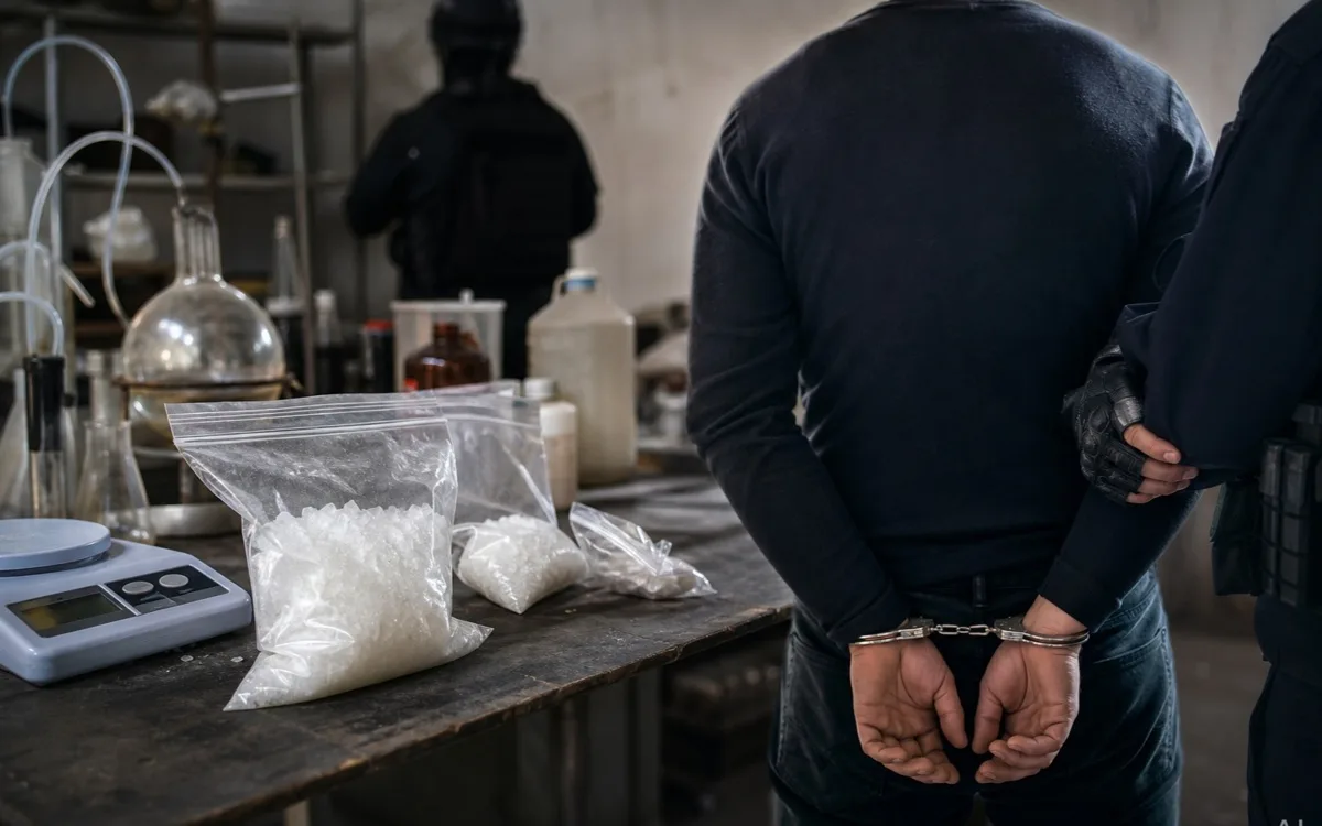 Полицейские изымают наркотики и оборудование из нарколаборатории в Талдыкоргане