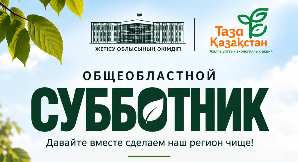 Жители области Жетісу участвуют в общеобластном субботнике по уборке территорий и посадке деревьев.